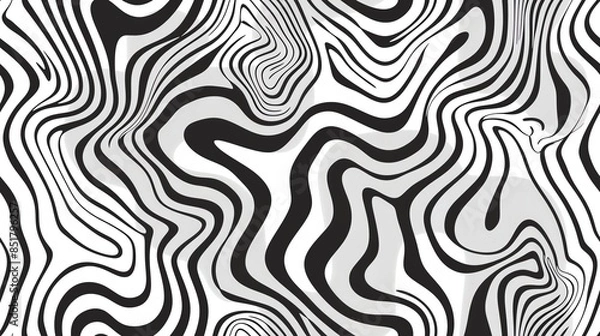 Fototapeta Seamless pattern with fluid, organic wavy lines