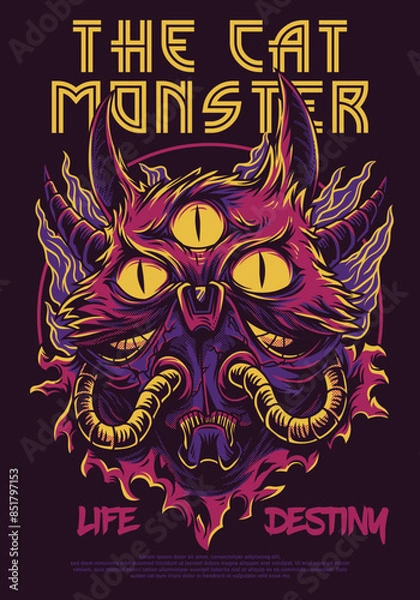 Fototapeta cat monster artwork vector
