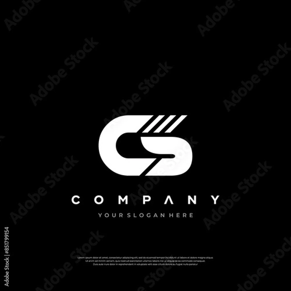 Obraz CS Letter Logo, cs logo image vector