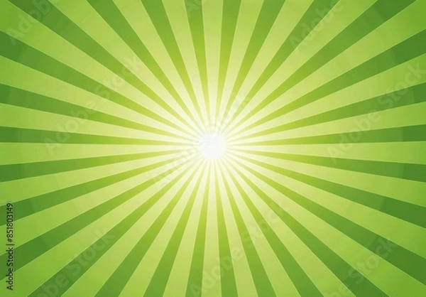 Fototapeta Light green background with rays of light in the center