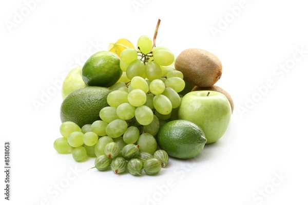 Fototapeta various green fruits