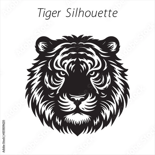 Obraz tiger head silhouette