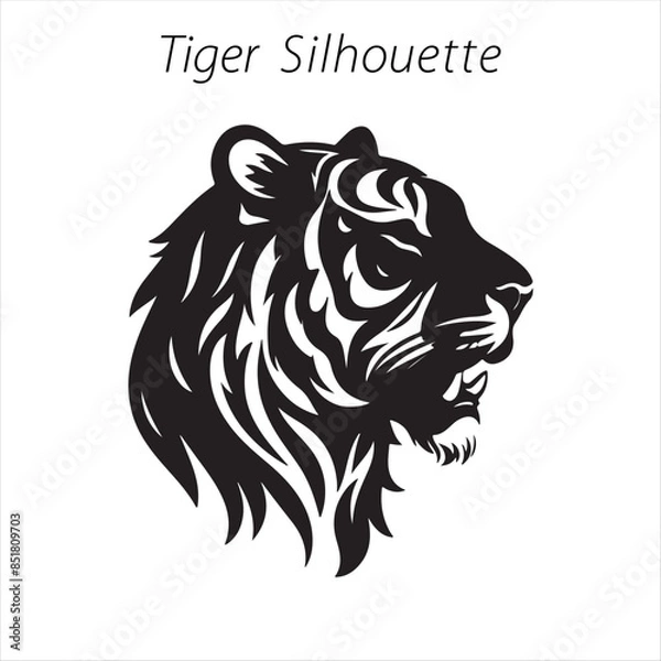 Obraz tiger head silhouette