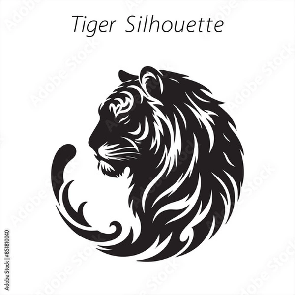 Obraz tiger head silhouette