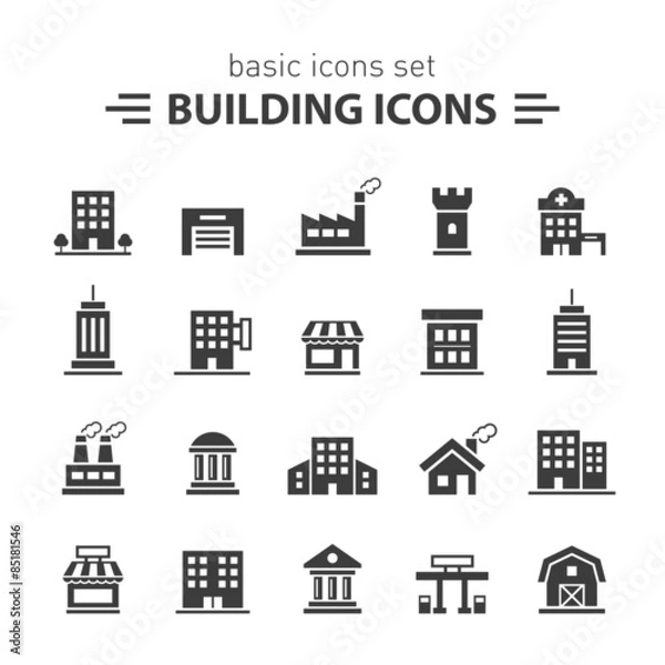 Obraz Building icons set.