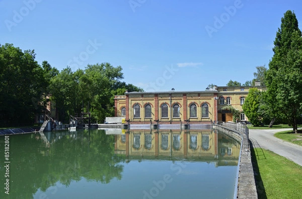 Obraz Wasserkraftwerk in der Wolfzahnau, Augsburg