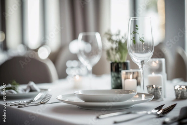 Obraz Elegant dining table setting in soft light