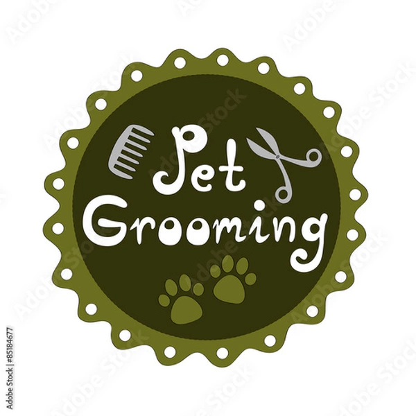 Obraz Pet grooming vector illustration