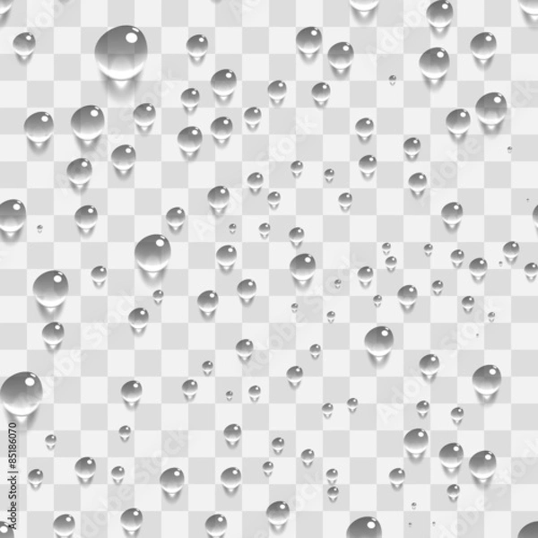 Obraz Water Transparent Drops Seamless Pattern Background.