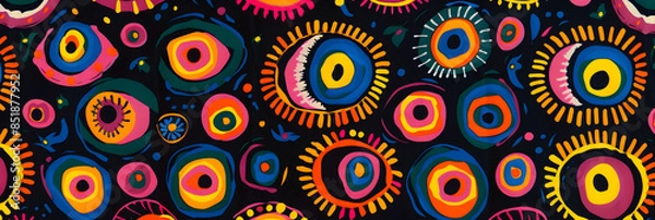 Fototapeta Halloween Eyeball Pattern for Gift Wrap or Fabric Design