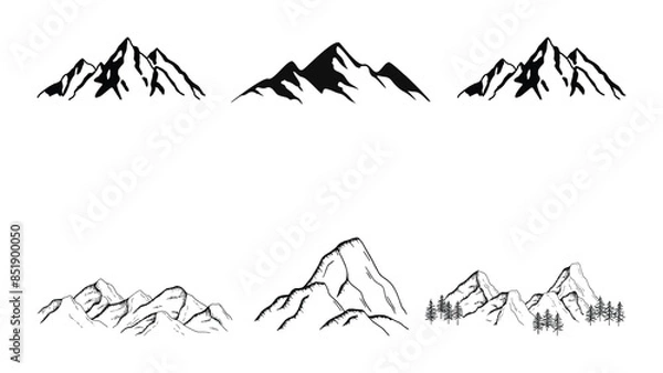Fototapeta Mountain vector set collection.eps