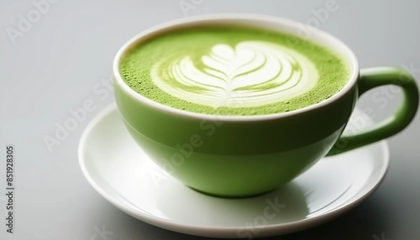 Fototapeta matcha latte, green tea latte