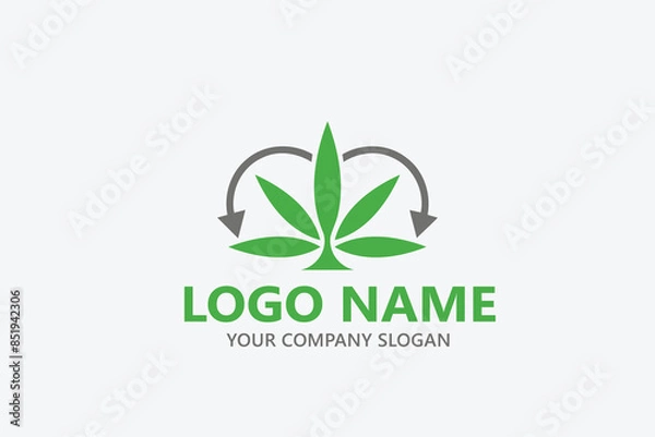Fototapeta  leaf logo design ready vector template