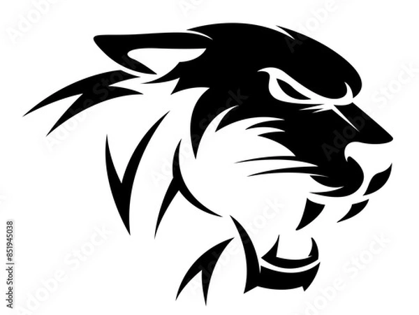 Obraz Roaring tiger logo design vector illustration