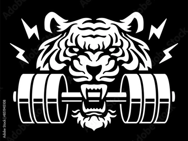 Obraz Roaring tiger logo design vector illustration