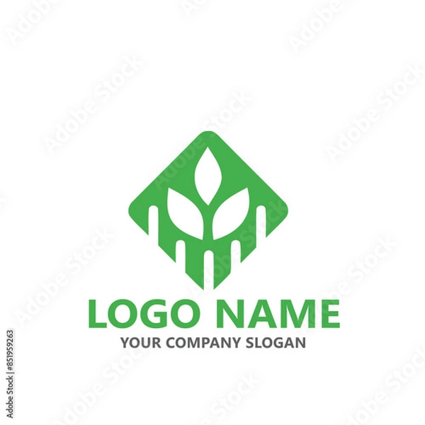 Obraz  leaf logo design ready vector template