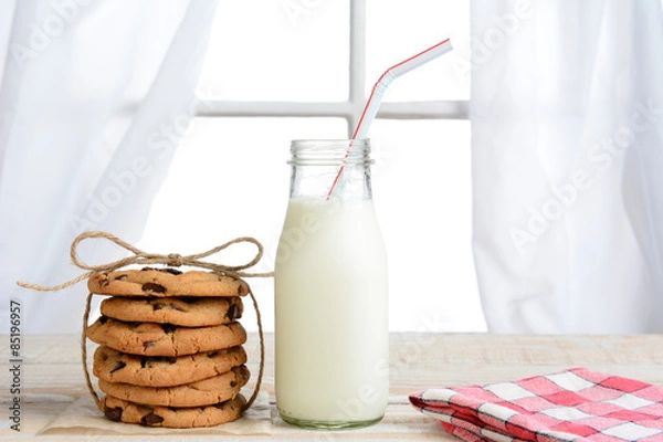 Fototapeta Milk and Chocolate Chunk Cookies