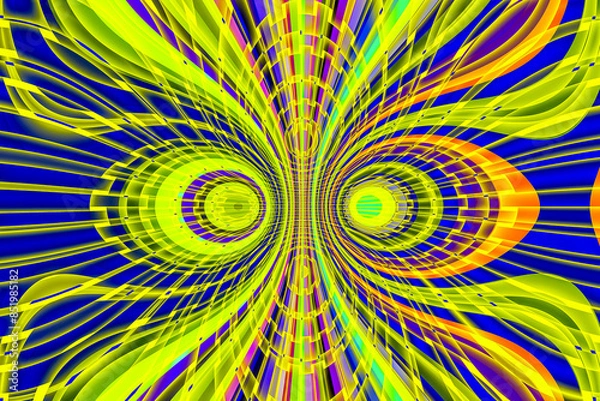 Fototapeta Beautiful abstract pattern. kaleidoscope geometric style. ornament. texture background made from fractal flower for use at graphic design. wrapping paper