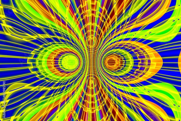 Fototapeta Beautiful abstract pattern. kaleidoscope geometric style. ornament. texture background made from fractal flower for use at graphic design. wrapping paper