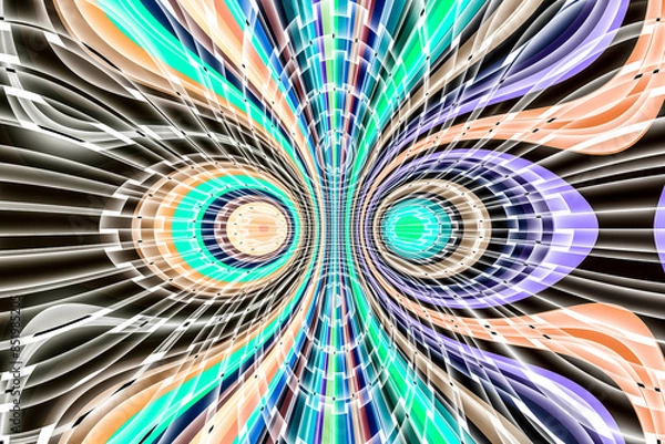 Fototapeta Beautiful abstract pattern. kaleidoscope geometric style. ornament. texture background made from fractal flower for use at graphic design. wrapping paper