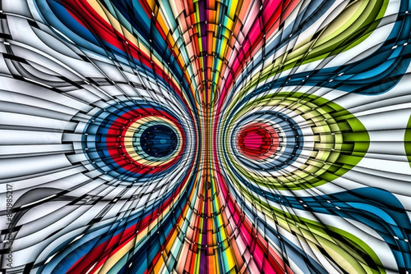Fototapeta Beautiful abstract pattern. kaleidoscope geometric style. ornament. texture background made from fractal flower for use at graphic design. wrapping paper