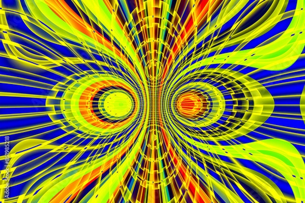 Fototapeta Beautiful abstract pattern. kaleidoscope geometric style. ornament. texture background made from fractal flower for use at graphic design. wrapping paper
