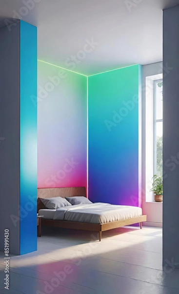 Fototapeta 	
acrylic gradient panels with rounded corners on the wall, color scheme for wall decoration,	
