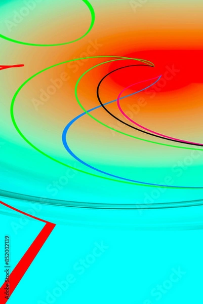 Fototapeta Abstraction in color with lines for wrapping paper, design.