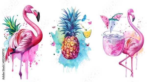 Fototapeta geometric style with rainbow colors. Flowing, disco-style art