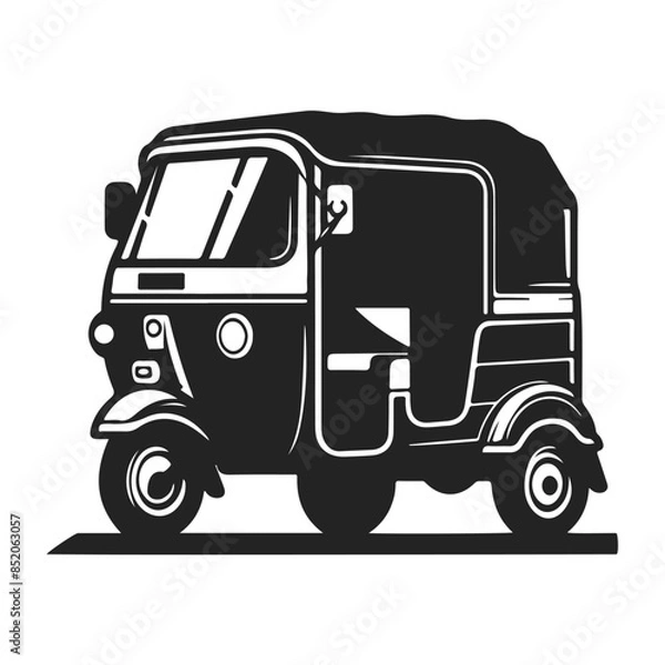Fototapeta Simple illustration of auto rickshaw vector icon for web design isolated on white background