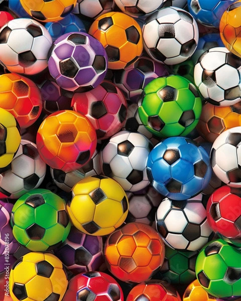 Obraz colorful soccer balls for background
