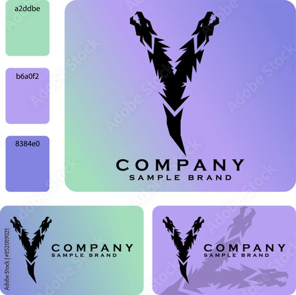 Fototapeta Dragon Logo in the Shape of the Letter Y