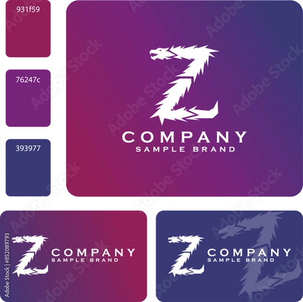 Fototapeta Dragon Logo in the Shape of the Letter Z