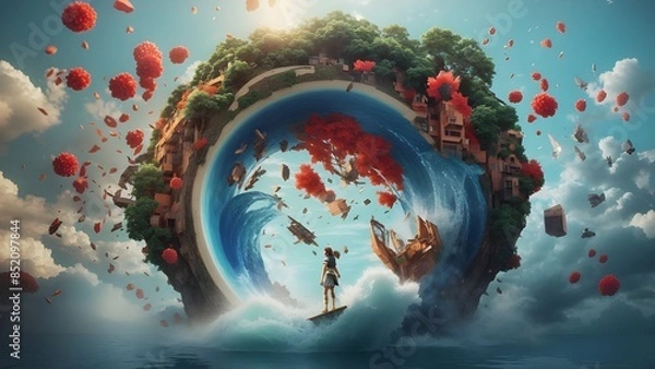 Fototapeta 3d world manipulation and photoshop work backgrounds and wallpapers 