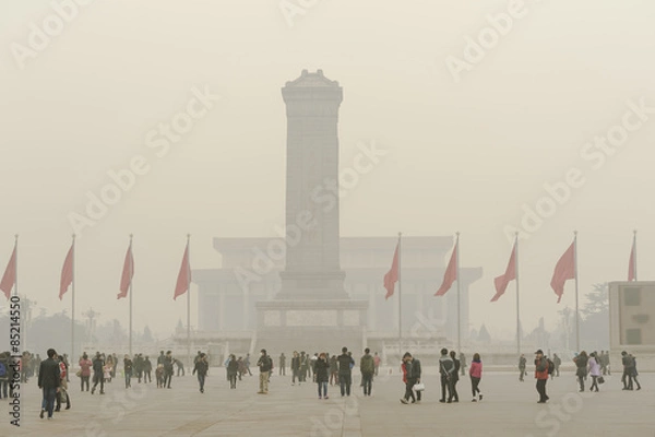 Obraz The haze hangs over Tiananmen Square