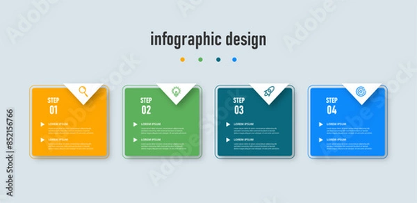 Fototapeta Elegant infographic design presentation business infographic template with 4 options