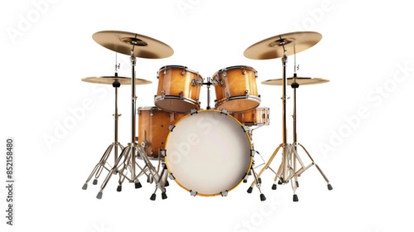 Obraz Realistic set drum isolated on transparent background.