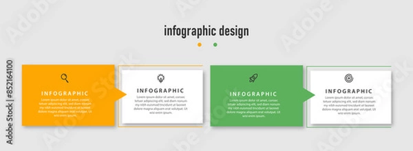 Fototapeta Modern infographic design presentation business infographic template with 4 options	