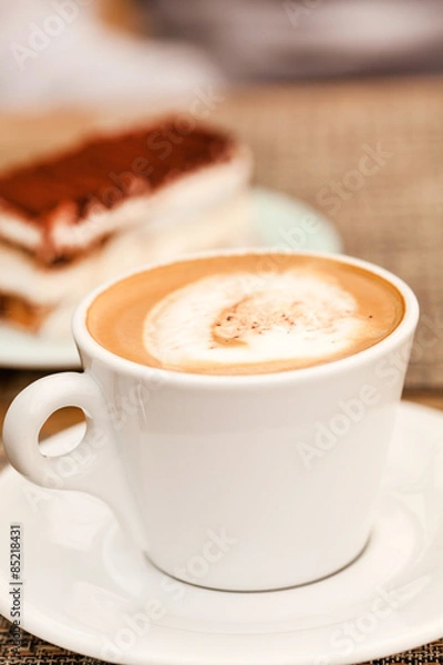 Obraz cappuccino with dessert