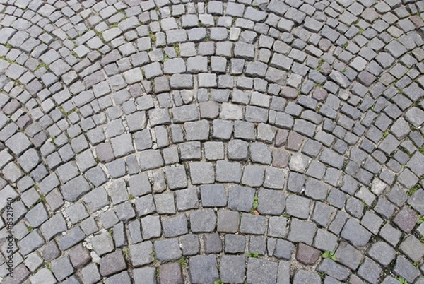 Fototapeta pavement from cobblestones making a pattern