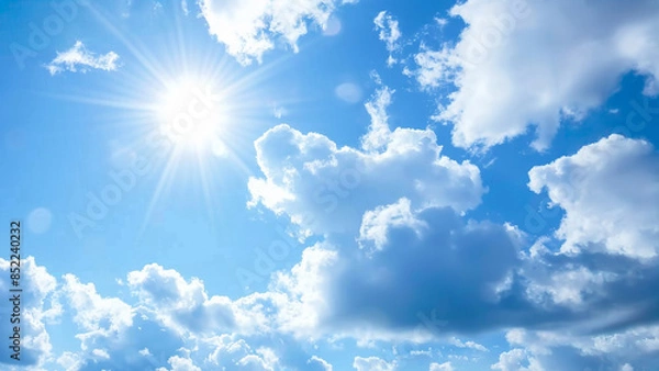 Obraz 太陽と青空と白い雲
