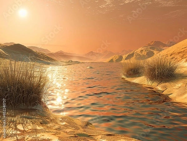 Fototapeta TRAPPIST 1D a potentially habitable exoplanet features a water filled hot desert - 7