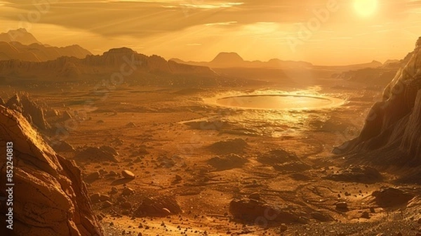 Fototapeta TRAPPIST 1D a potentially habitable exoplanet features a water filled hot desert - 10