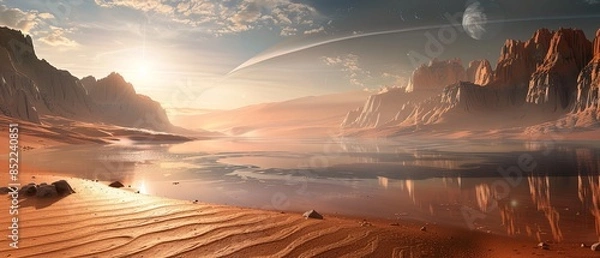 Fototapeta TRAPPIST 1D a potentially habitable exoplanet features a water filled hot desert - 13