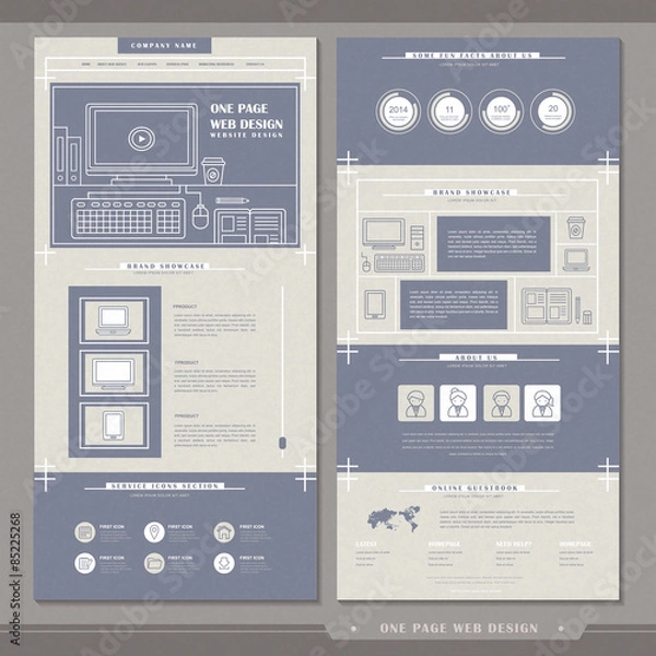 Fototapeta elegant one page website design template