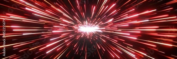 Fototapeta Abstract Light Streaks in Red and White