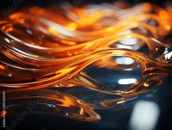 Obraz a close up of orange liquid flowing over a black surface