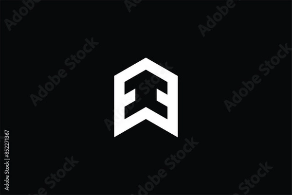 Obraz arrow icon logo, arrow and home icon modern logo, arrow, arrow ship logo, forward arrow upload logo, Vector rocket home icon concept logo, rocket or compass logo