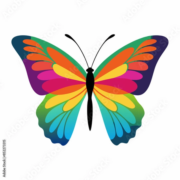 Fototapeta Colorful butterfly vector illustration and svg