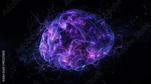 Fototapeta Cosmic Brain: A Digital Representation of the Mind